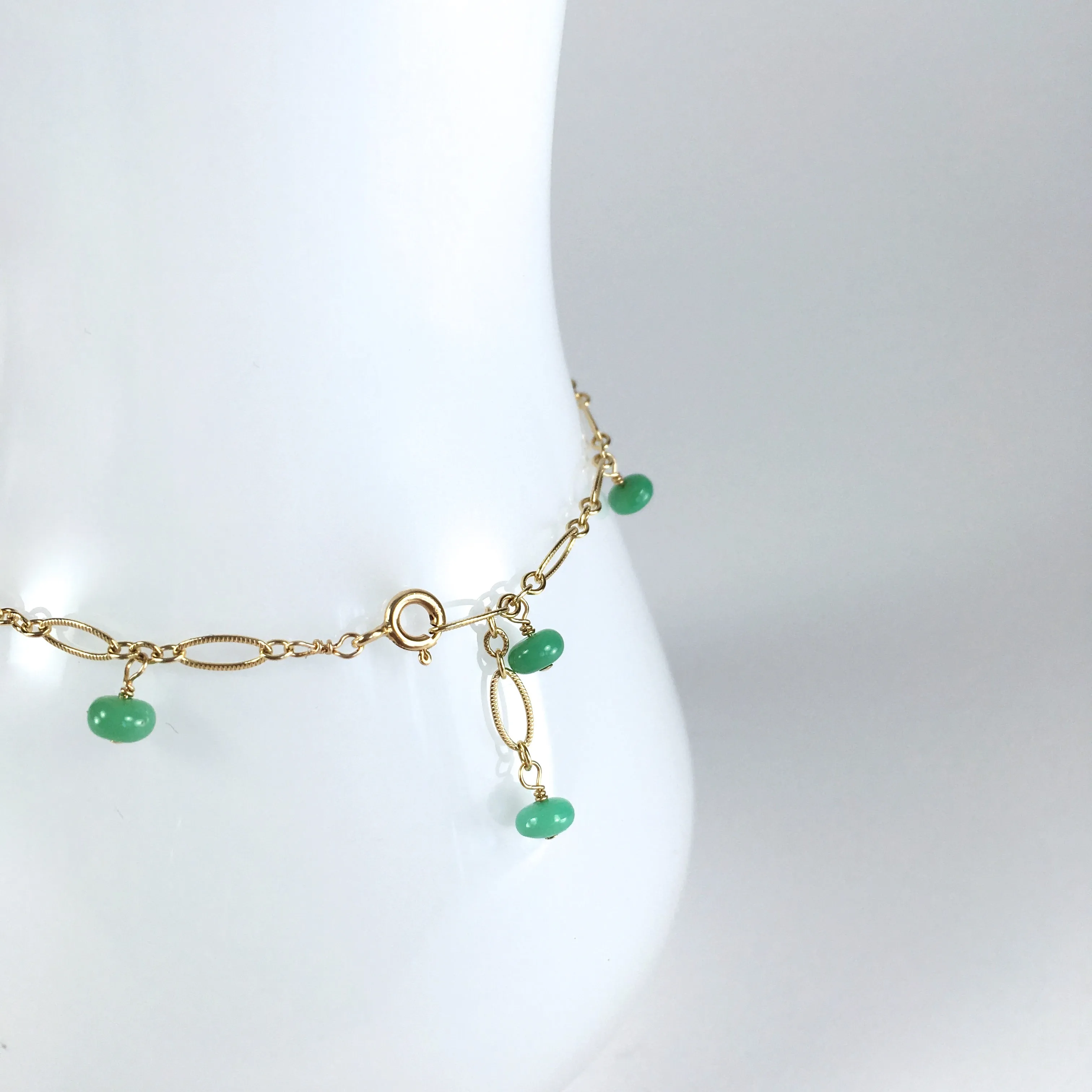 Lili - Chrysoprase, 14k Gold Filled Bracelet