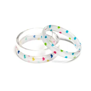 Lilies & Roses 3pc Bangle Set - Colorful Hearts/Dots