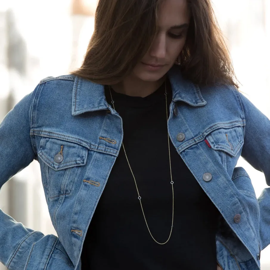 Long Silver & Gold Delicate Chain Necklace