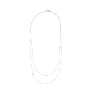 Long Silver & Gold Delicate Chain Necklace