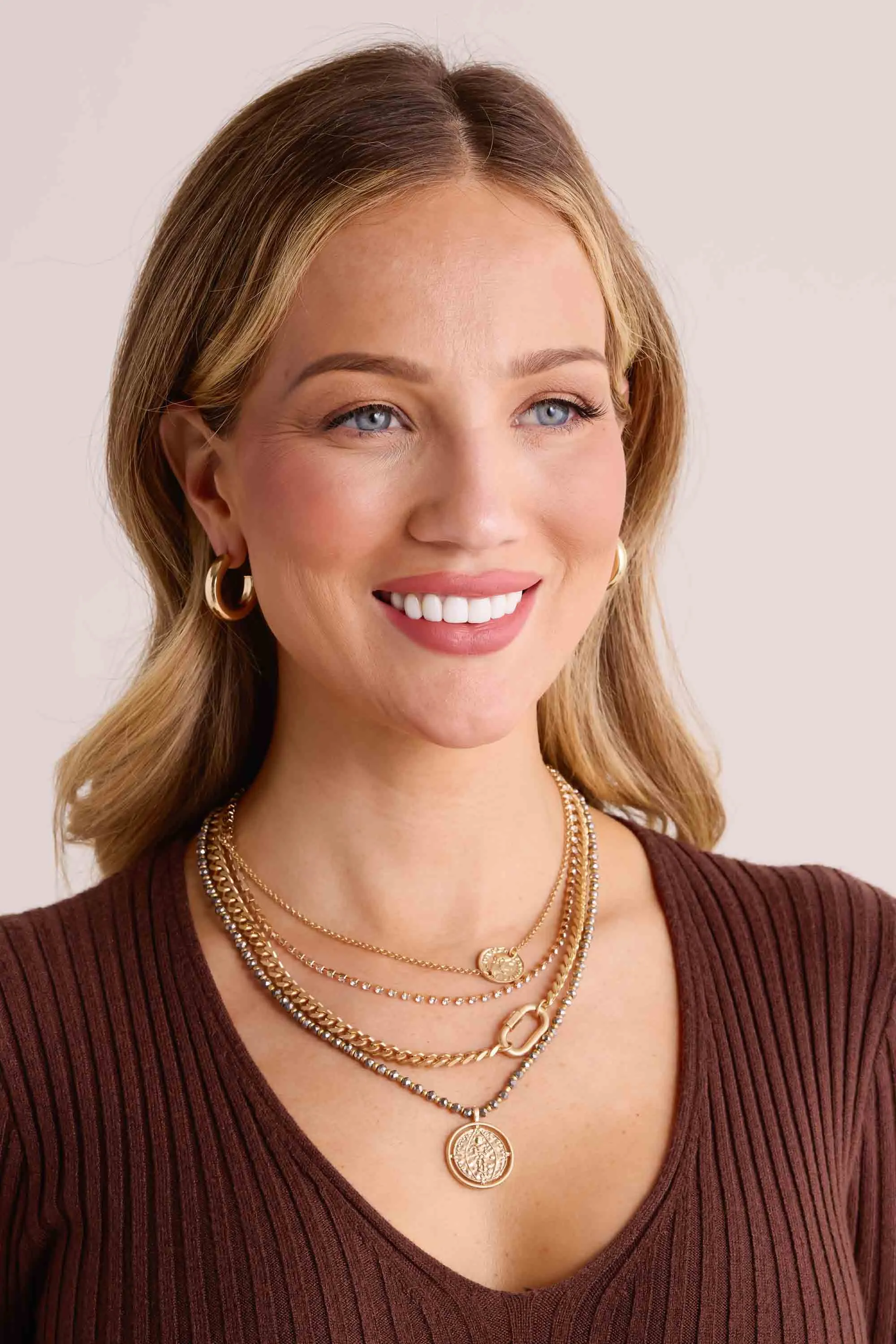 Melanie Necklace Set- Silver Beads