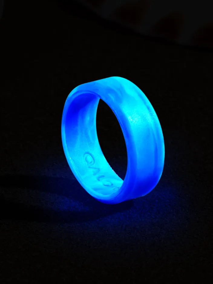 Men's Bioluminescent Modern Silicone Ring