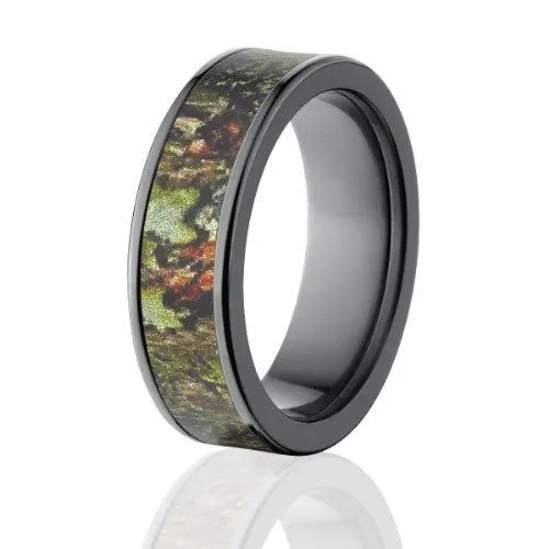 Men's Camo Wedding Rings, Black Obsession Rings