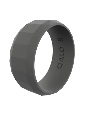 Men's Charcoal Faceted Silicone Ring