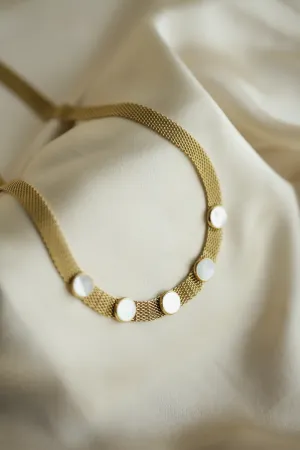 Mesh & Mother of Pearl Necklace