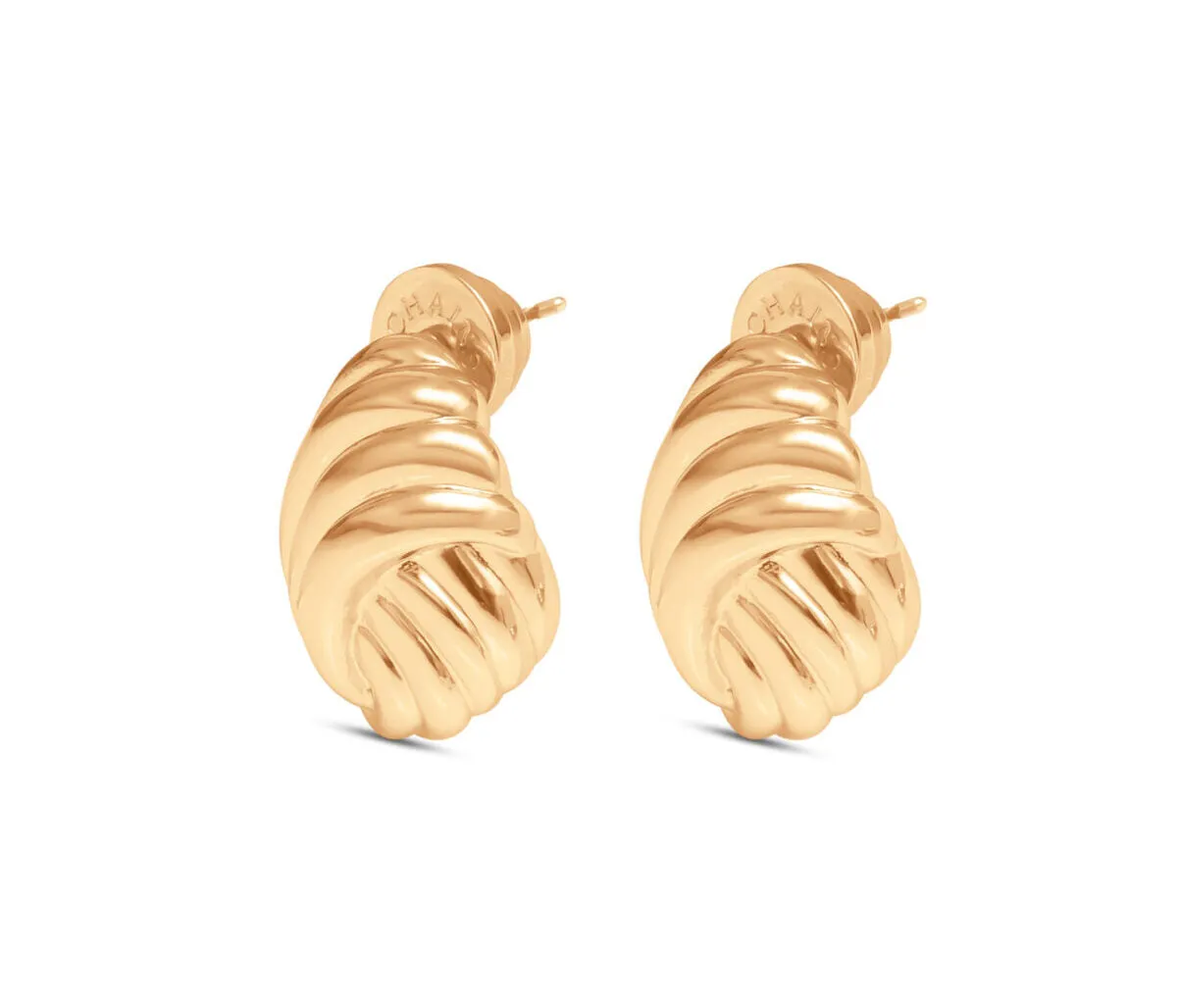 Mini Swirl Stud Earrings Gold