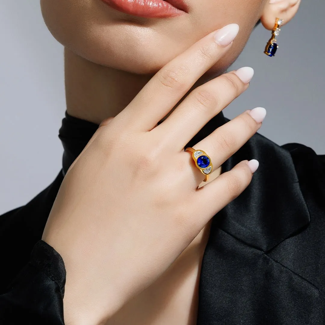 Modern Icon Sapphire and Diamond Ring