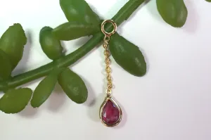 MODERN MOOD FACETED PEAR GEMSTONE BEZEL CHARM ON A CHAIN