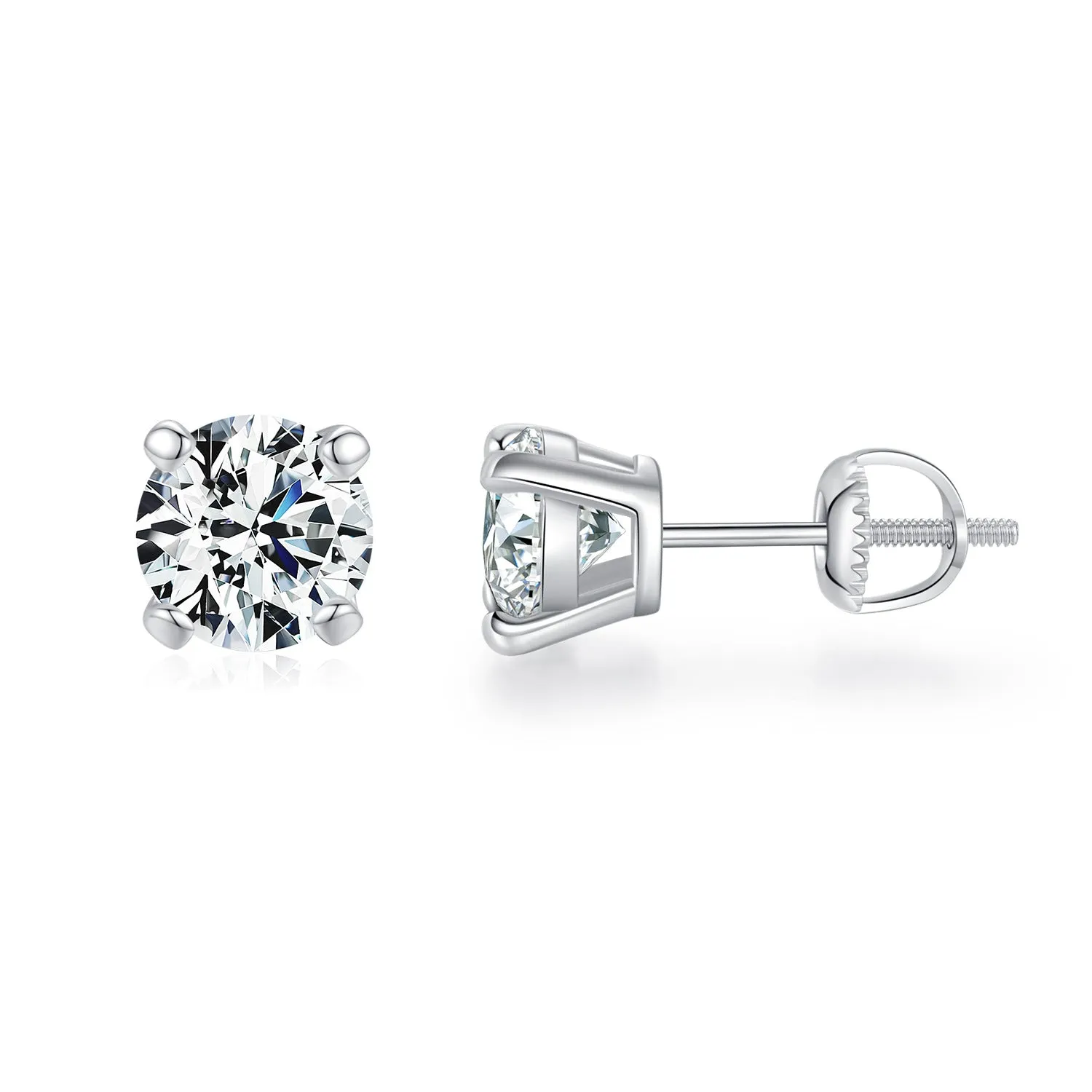 Moissanite Sparkling Sterling Silver Wedding Earrings