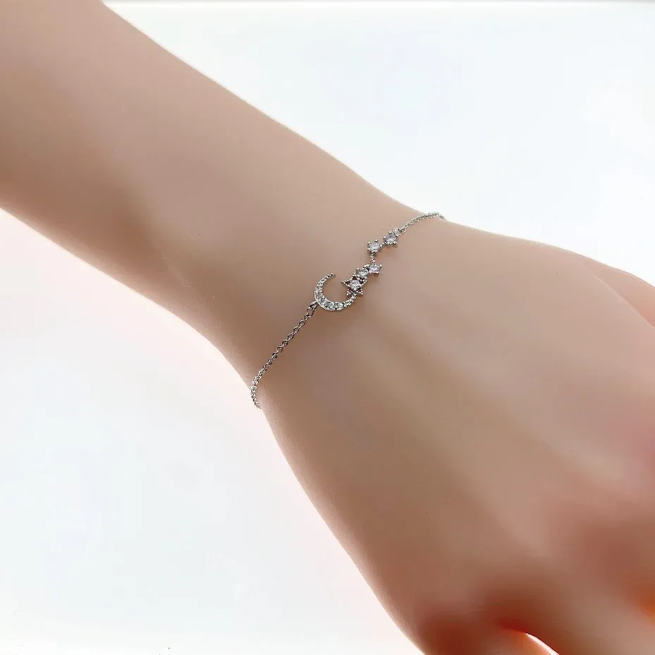 Moon & Star Cubic Zirconia Bracelet