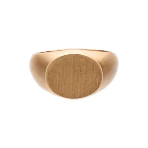 Métier Modern 14k Brushed Gold Oval Signet Ring