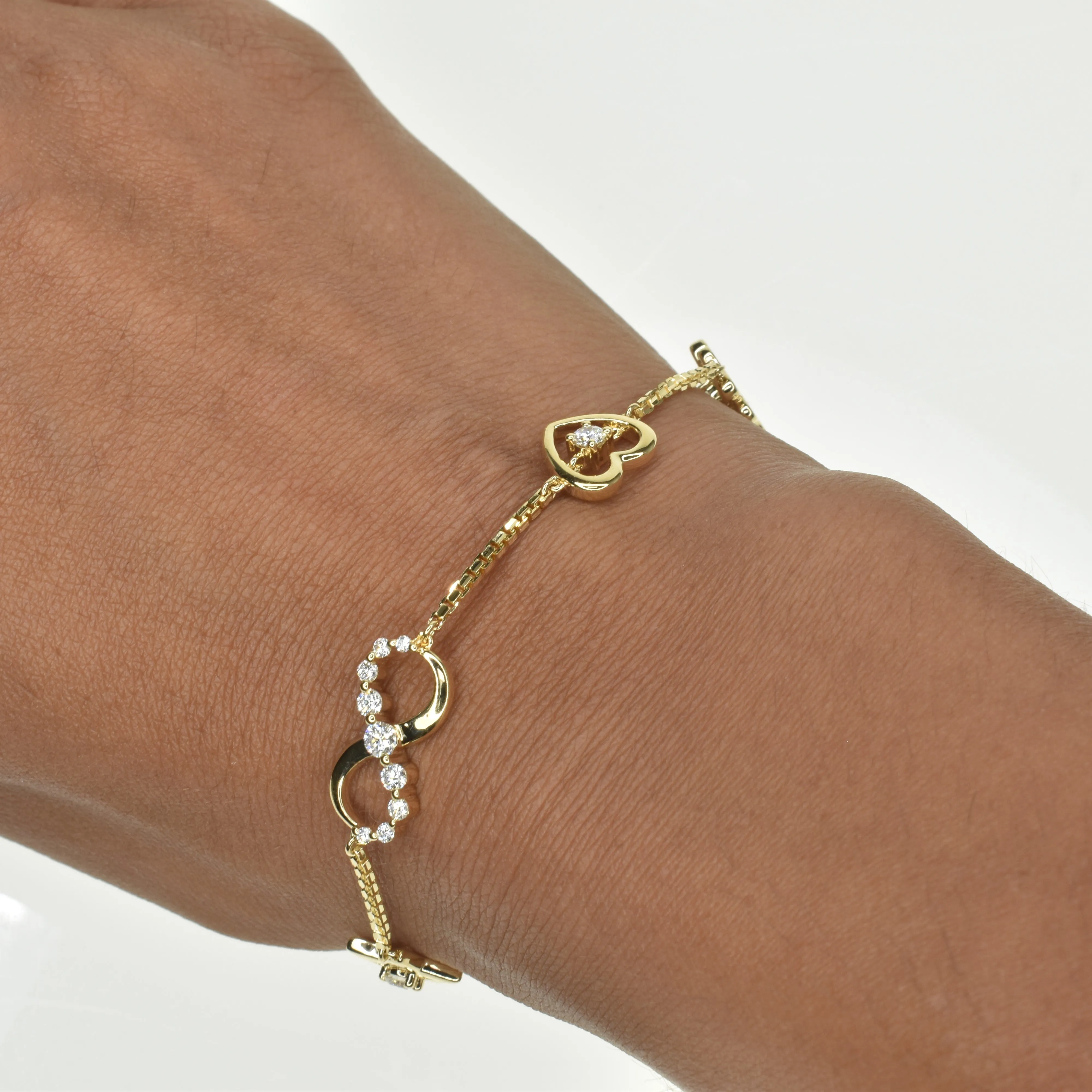 Multi Shaped Bracelet with Diamonds