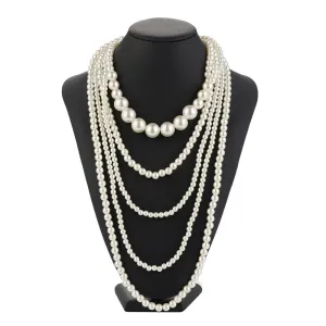 multi strand pearl necklace vintage pearl necklace