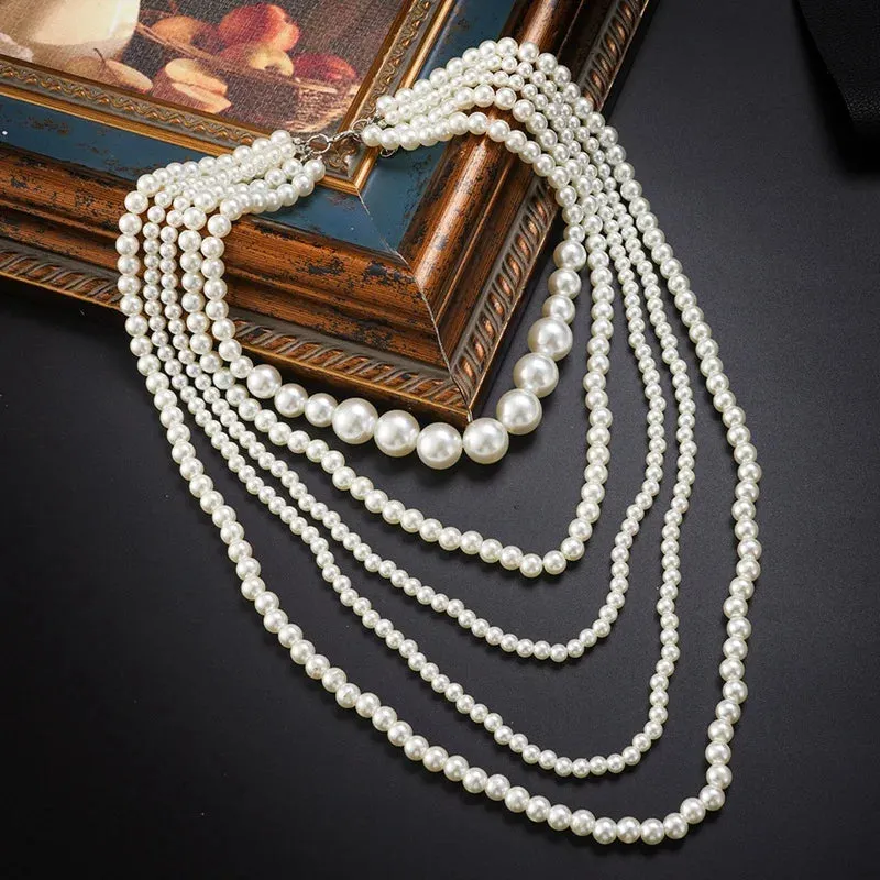 multi strand pearl necklace vintage pearl necklace