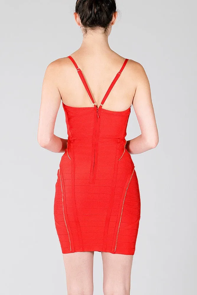 Naughty Grl Exotic & Sexy Bodycon Dress - Red