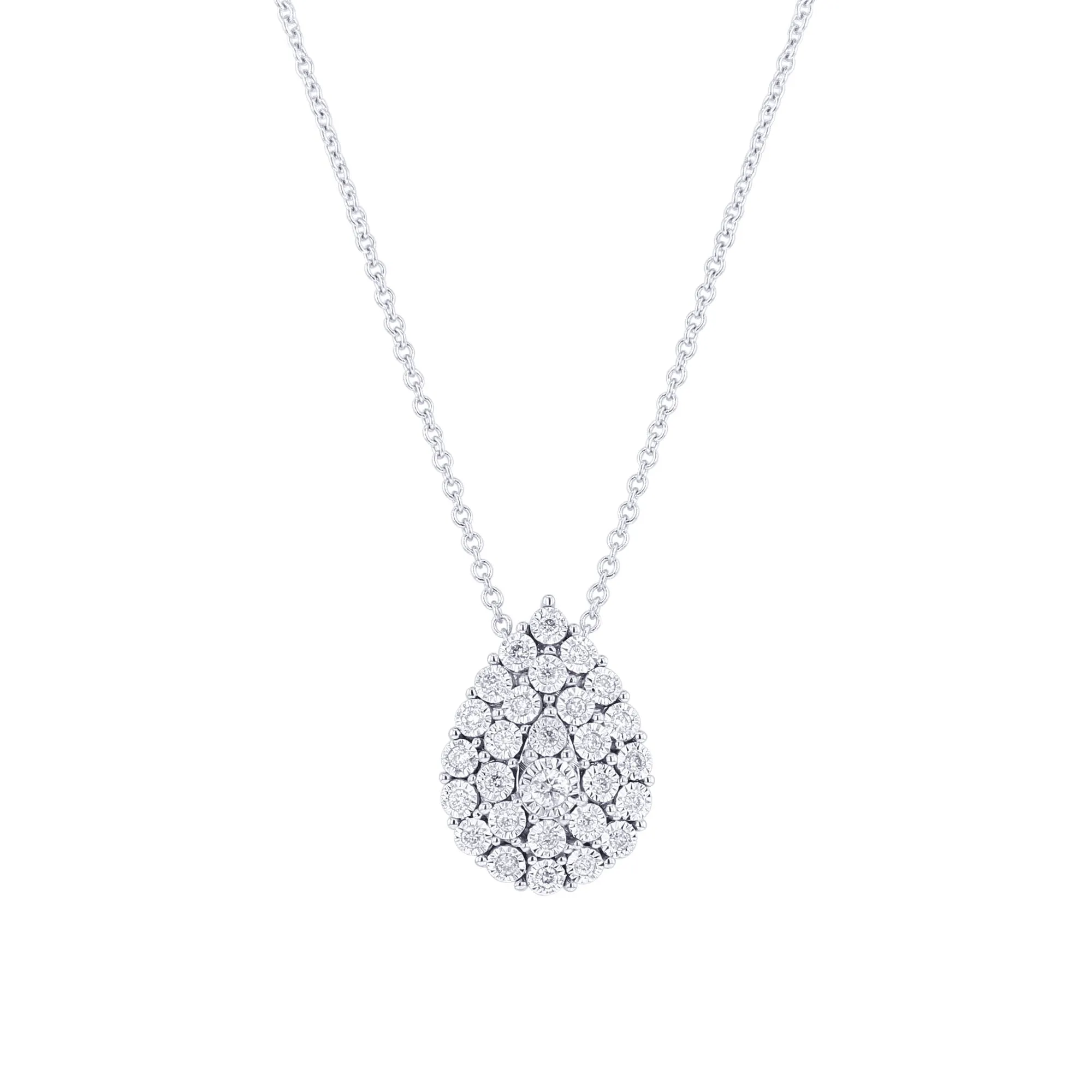 Nebula Pear Cluster Diamond Necklace 1/6ct