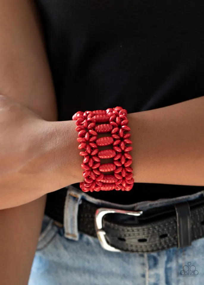 Paparazzi Bracelet ~ Fiji Flavor - Red