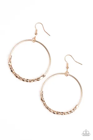 Paparazzi Earring ~ Double Edge - Gold