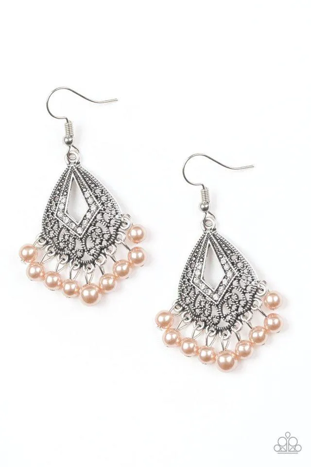 Paparazzi Earring ~ Gracefully Gatsby - Brown