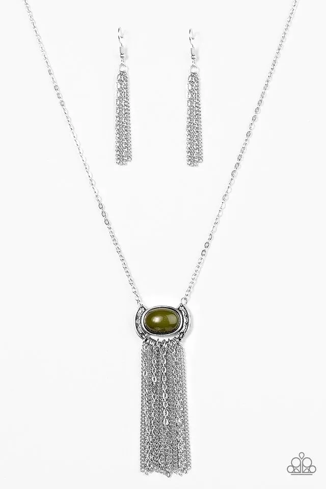 Paparazzi Necklace ~ Fair-Weather FRINGE - Green