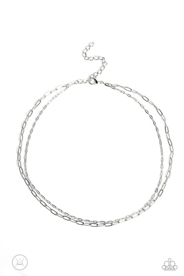 Paparazzi Necklace ~ Polished Paperclips - Silver