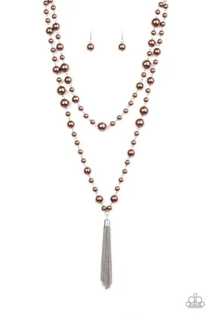 Paparazzi Necklace ~ Social Hour - Brown