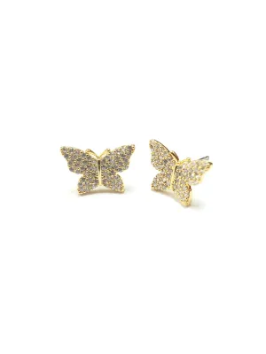 Pave CZ Butterfly Posts