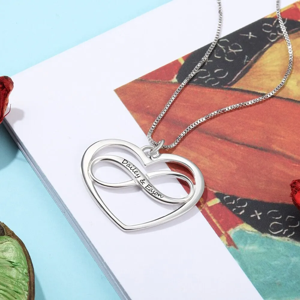 Personalized Infinity Heart Necklace