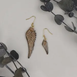 Pottery Esque Wing Mismatched Earrings