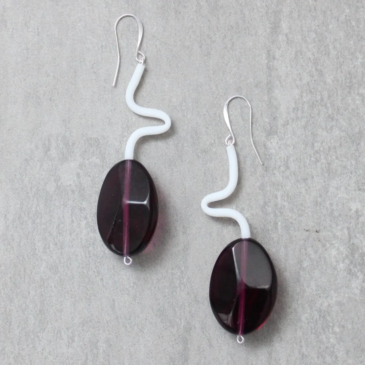 Purple and White Helga Earrings