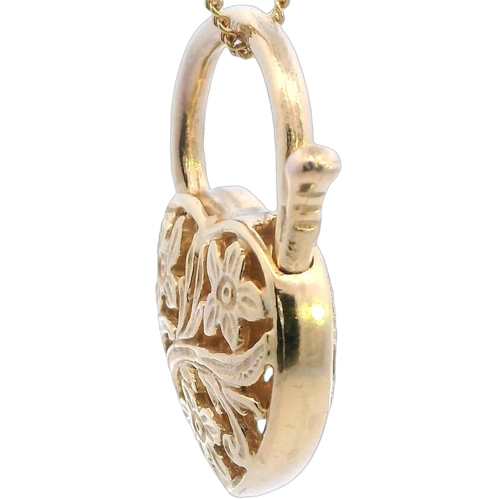 "Unlock Love This Valentine's": Timeless 9ct Yellow Gold Padlock Pendant