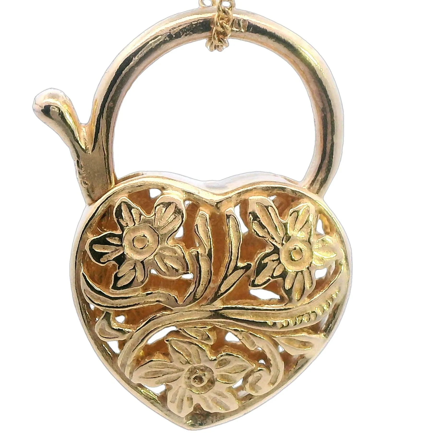 "Unlock Love This Valentine's": Timeless 9ct Yellow Gold Padlock Pendant