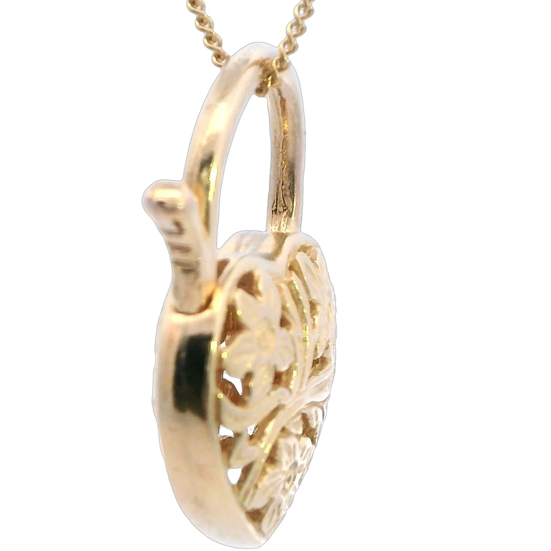 "Unlock Love This Valentine's": Timeless 9ct Yellow Gold Padlock Pendant