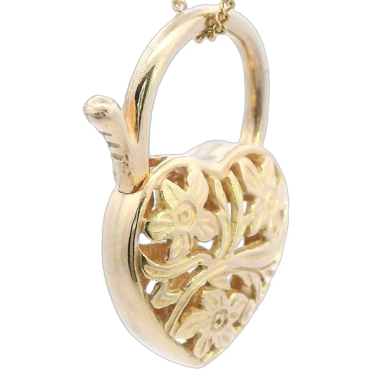 "Unlock Love This Valentine's": Timeless 9ct Yellow Gold Padlock Pendant