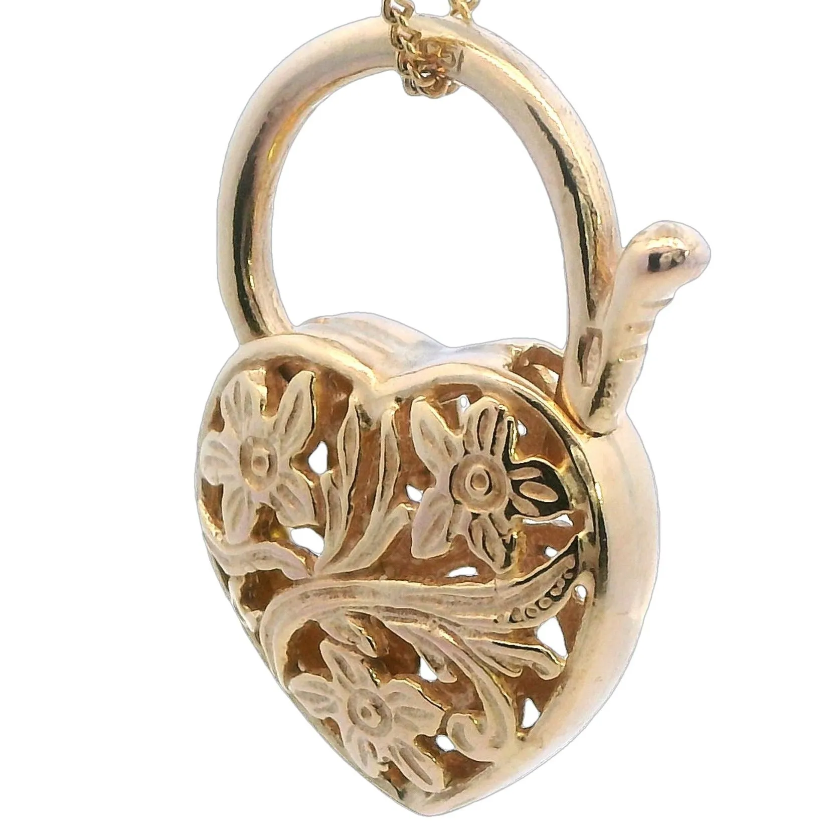 "Unlock Love This Valentine's": Timeless 9ct Yellow Gold Padlock Pendant