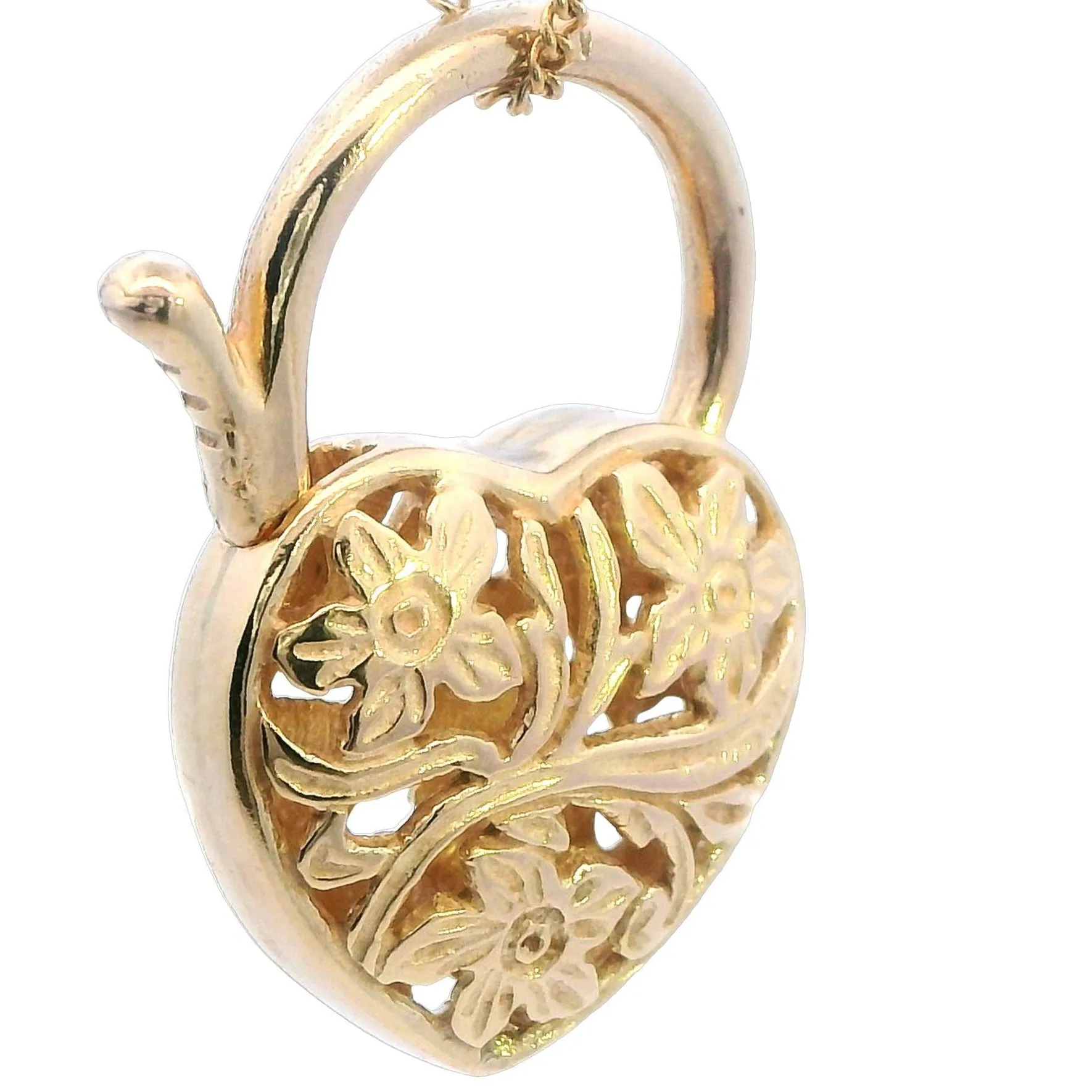 "Unlock Love This Valentine's": Timeless 9ct Yellow Gold Padlock Pendant