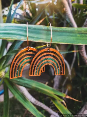 Rainbow Wood Ombré Earrings - White Wood