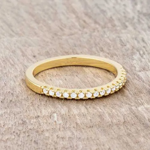 Rina 0.11ct CZ 14k Gold Delicate Band Ring