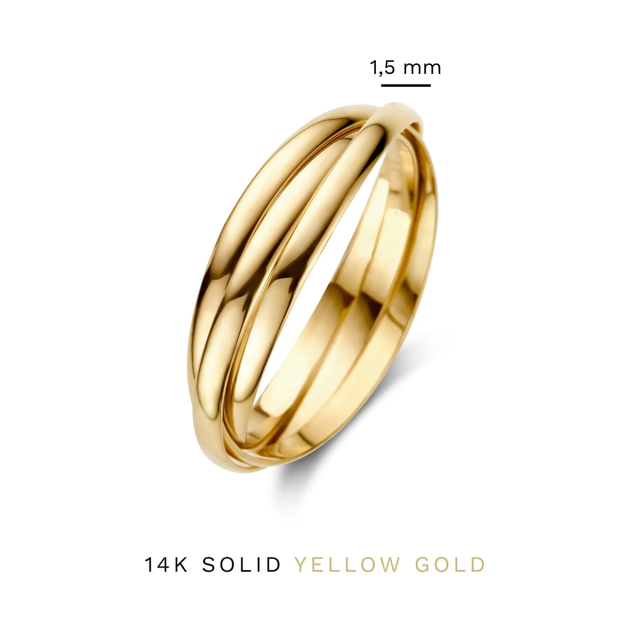 Rivoli Méline 14 karat gold trinity ring