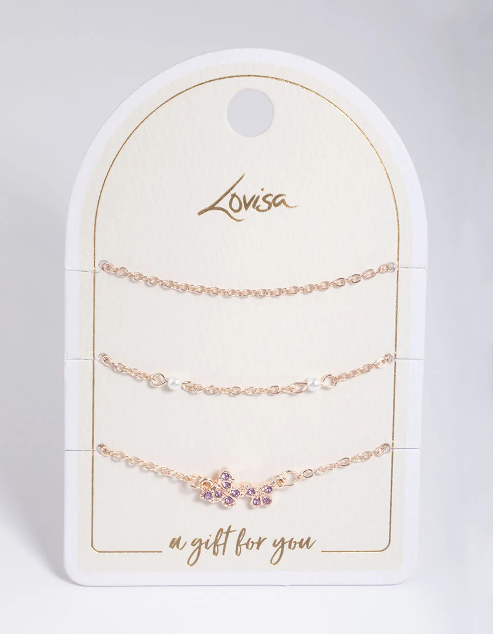 Rose Gold Diamante Bracelet Pack