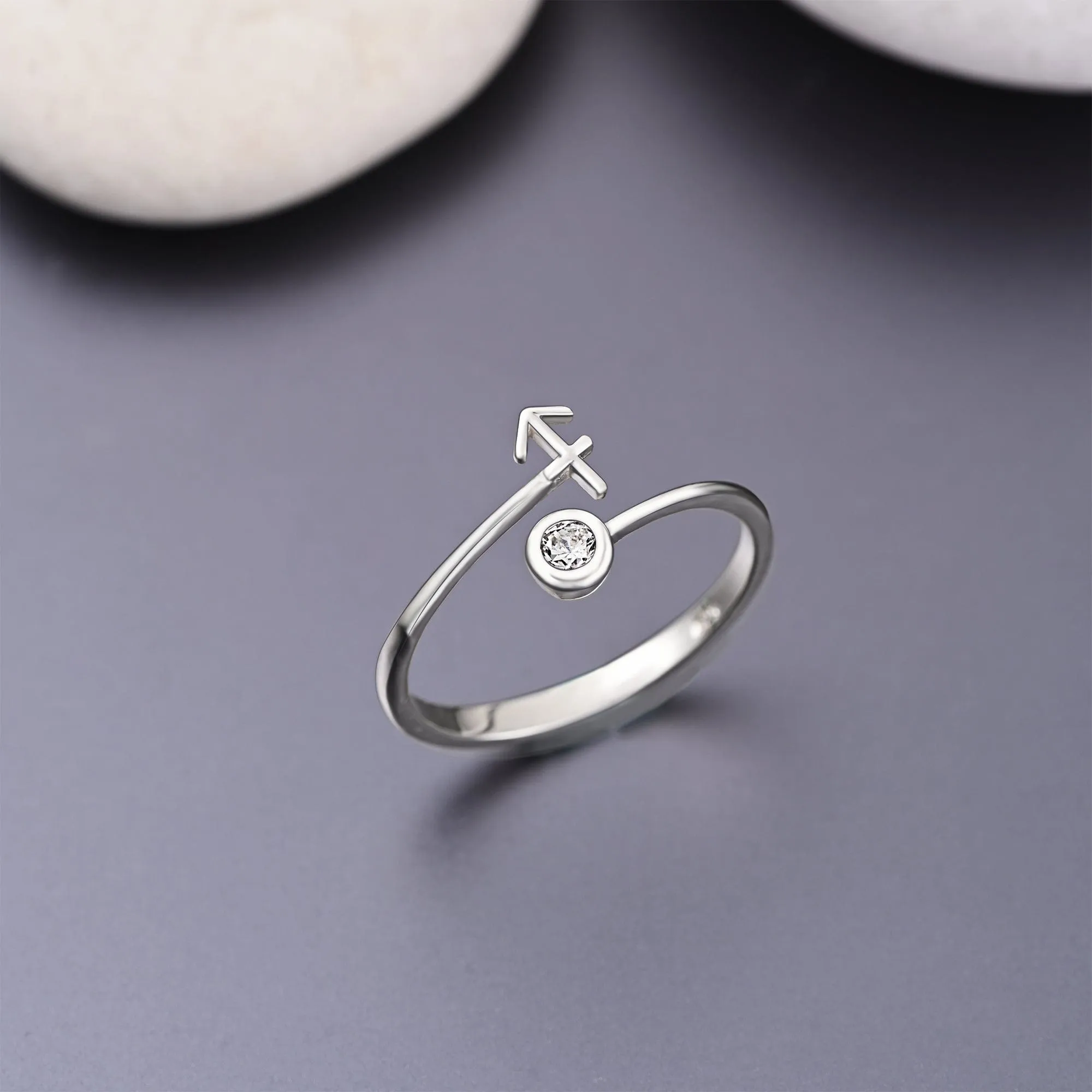 Sagittarius Ring Sterling Silver Adjustable Zodiac Sign Ring