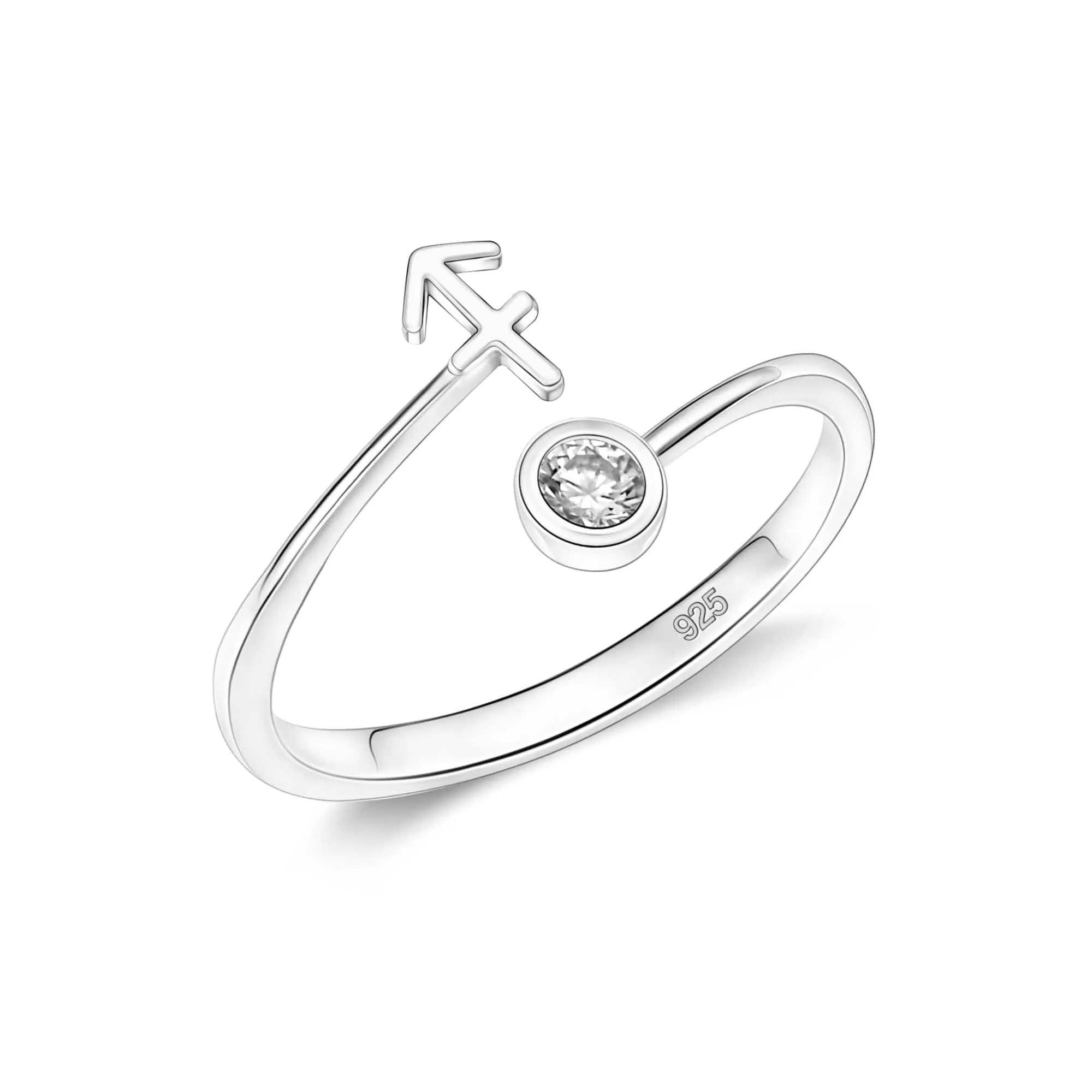 Sagittarius Ring Sterling Silver Adjustable Zodiac Sign Ring