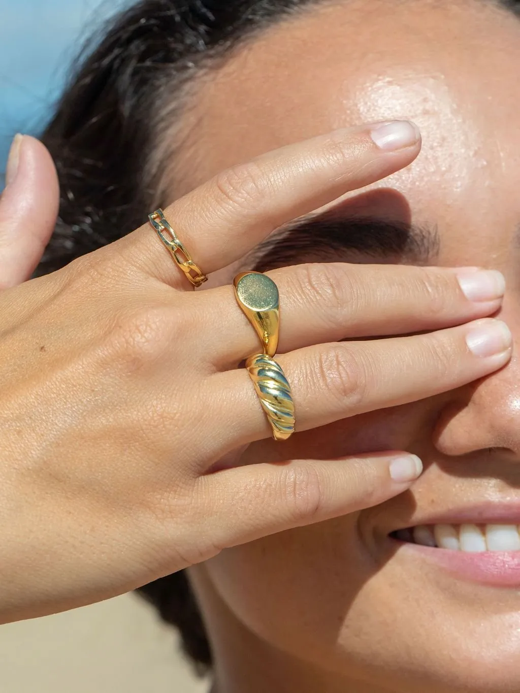 Sale - Modern Gold Chain Ring - Aukanai'i