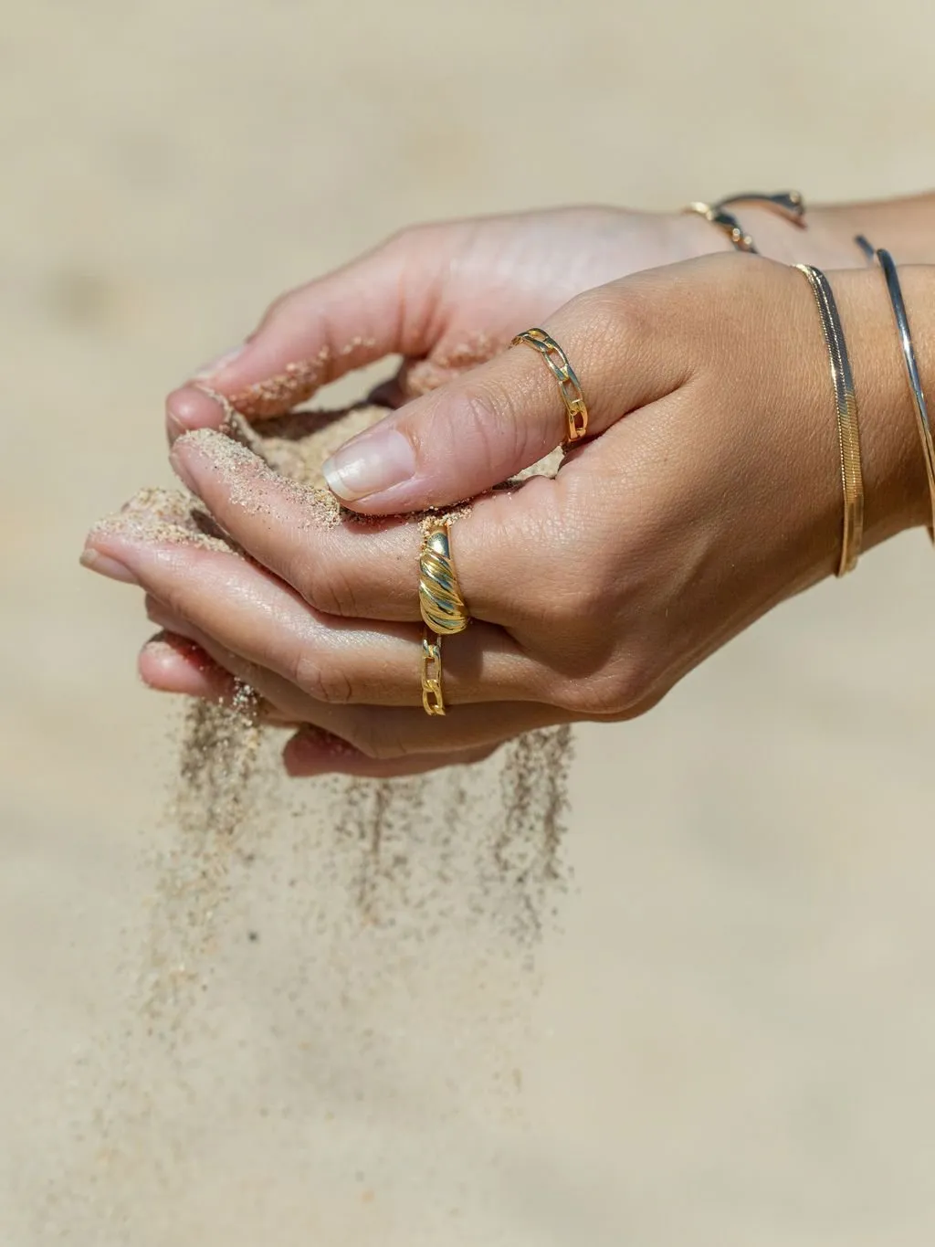 Sale - Modern Gold Chain Ring - Aukanai'i