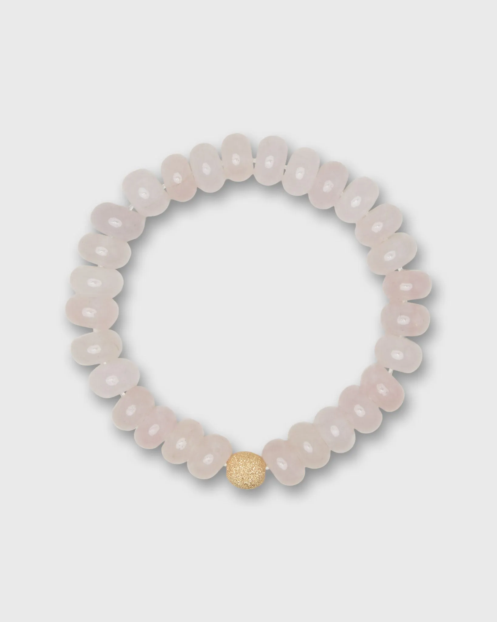 Semi Precious Beaded Bracelet in Pink Quartz Monochrome