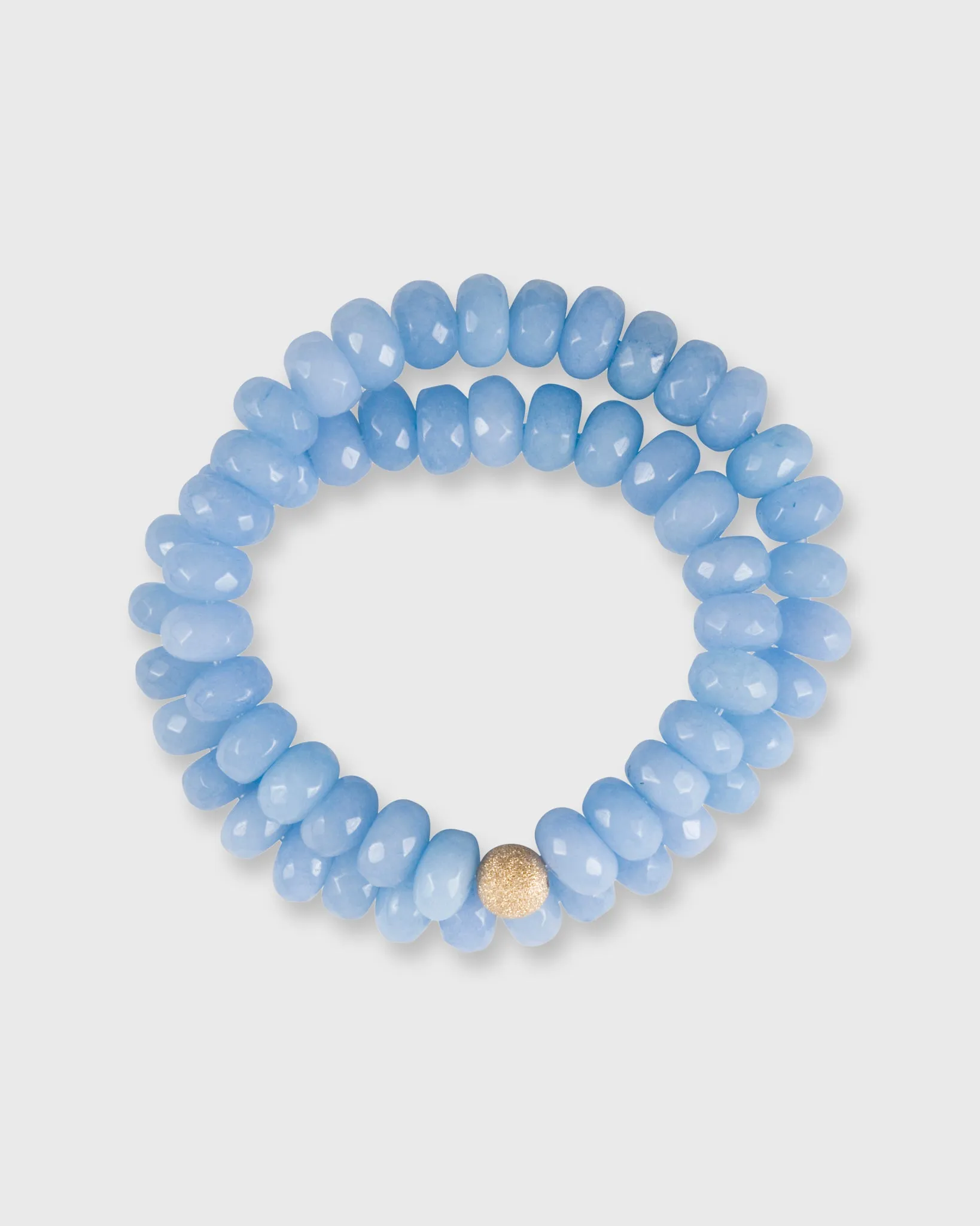 Semi Precious Beaded Choker in Dusty Blue Cloud