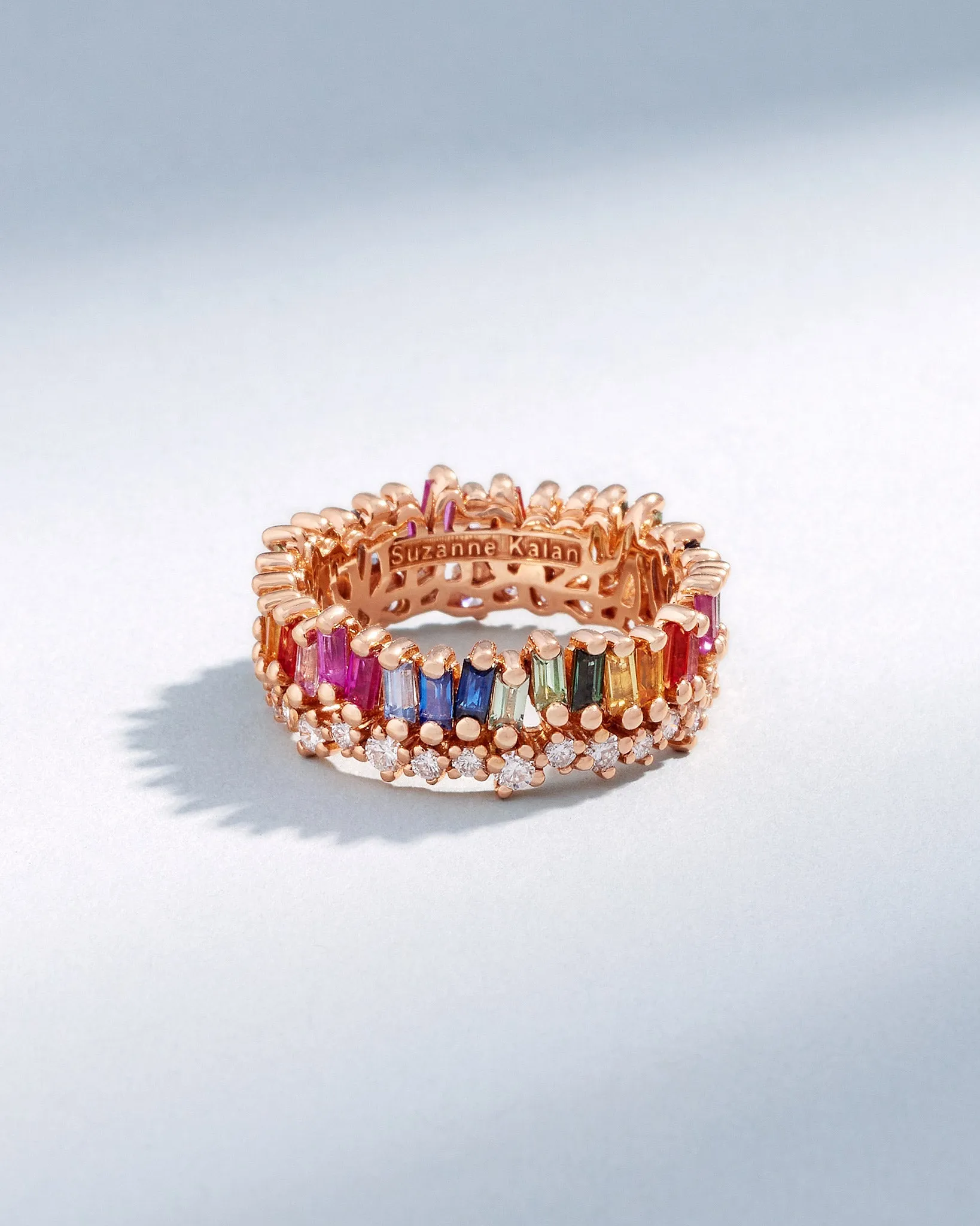 Short Stack Rainbow Sapphire Eternity Band