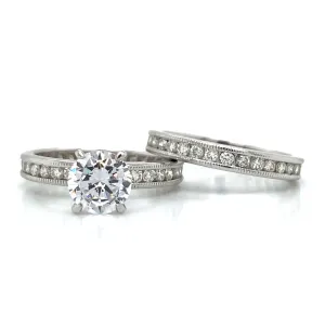 Side Stone Eternity Bridal Set in Platinum