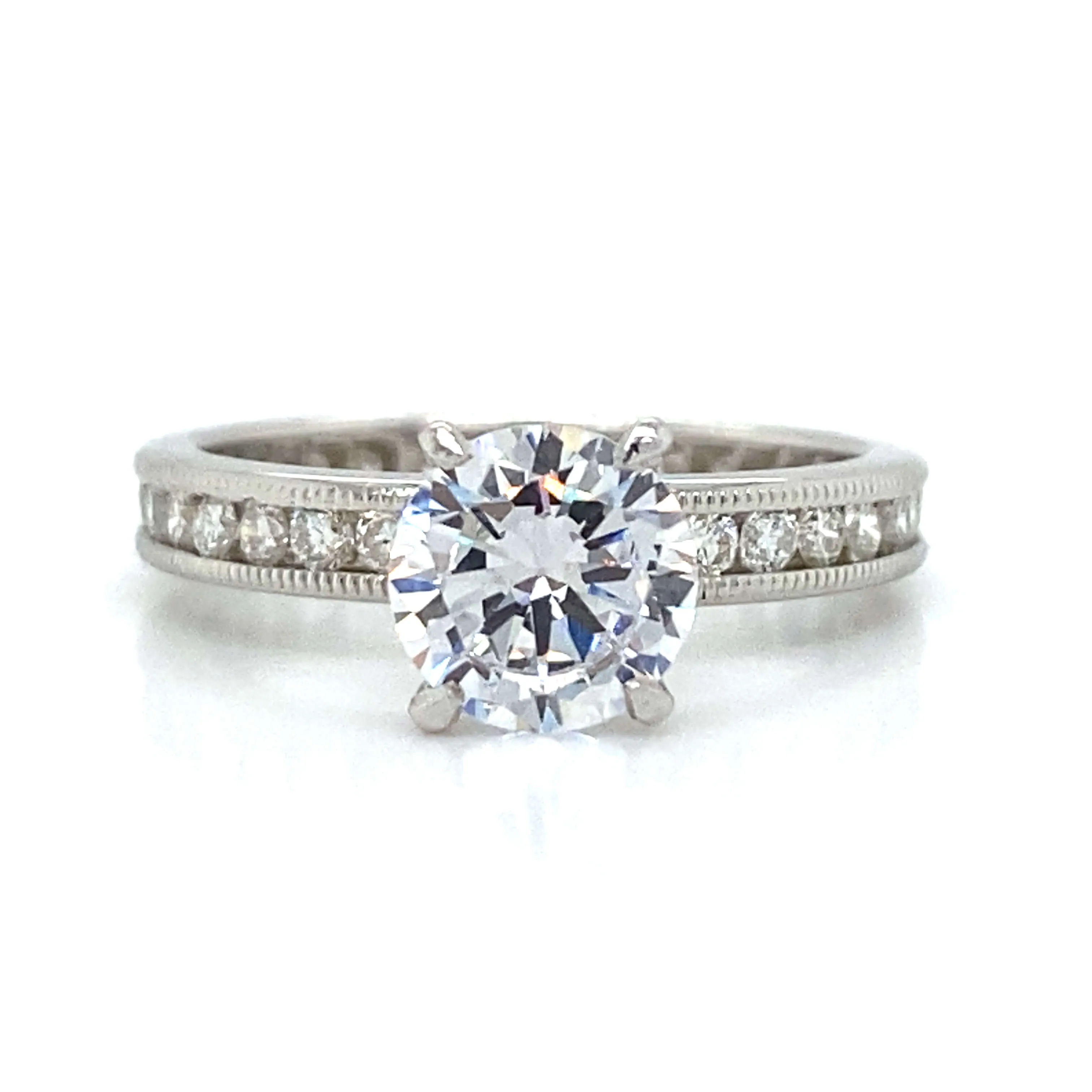 Side Stone Eternity Bridal Set in Platinum