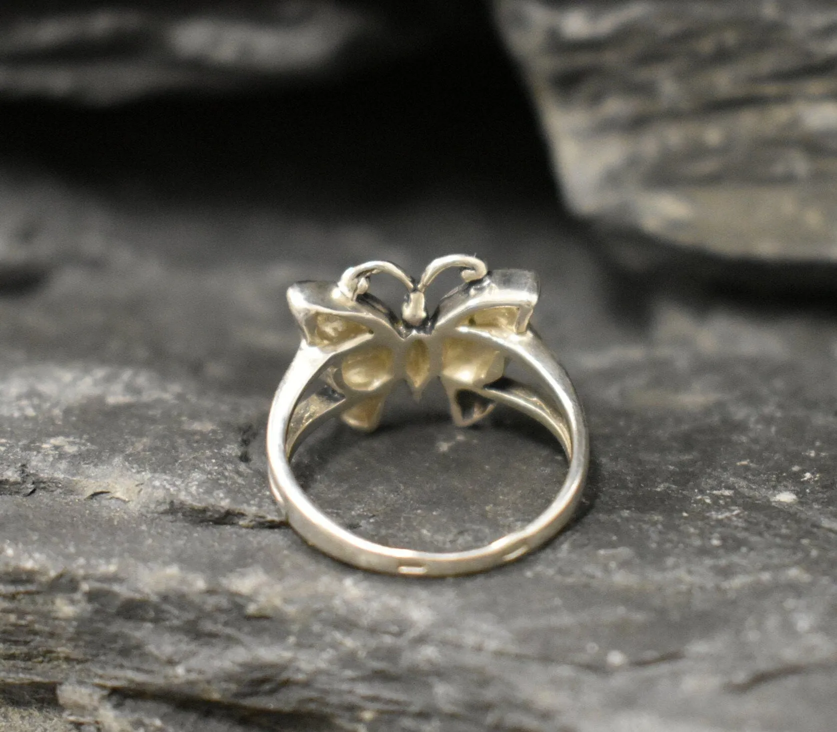 Silver Butterfly Ring - Small Butterfly Ring - Small Animal Ring